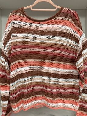 Pink Lily small open knit sweater.  Like new